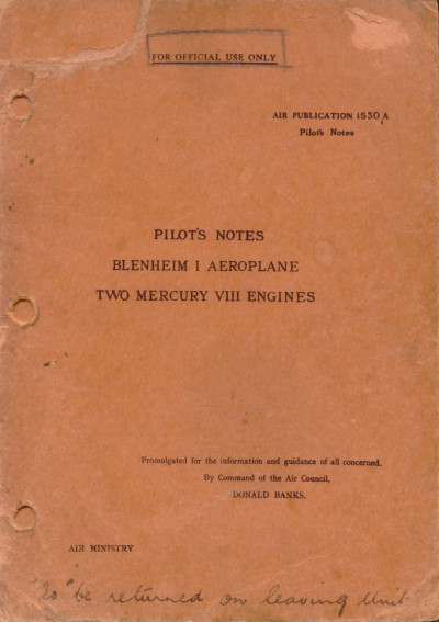 Pilot's Notes Blenheim I