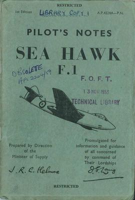 Pilot's Notes Sea Hawk F1