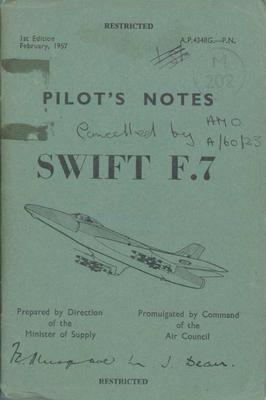 Pilot's Notes Swift F7