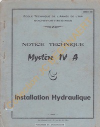 Mystere IV Notice Technique Hydraulique