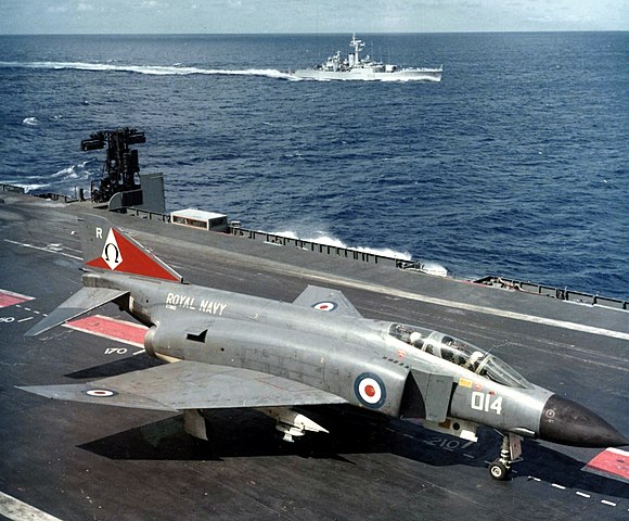 Phantom FG1 892 Sqn on HMS Ark Royal R09 1972