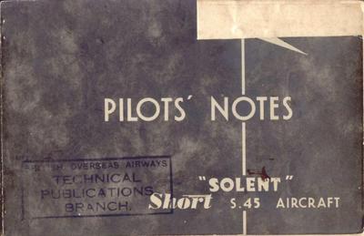 Pilot's Notes S.45 Solent