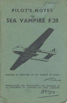 Pilot's Notes Sea Vampire F.20