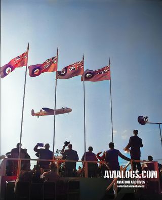 The Lancaster O in flight