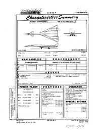 XB-70 Valkyrie AV-3 Characteristics Summary - 18 April 1962