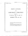 AN 02-55AD-4 Parts Catalog for aircraft engines V-1650-9,9A, -11 and -21 and Merlin 300 and 301
