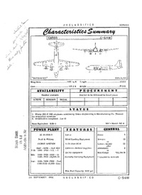3260 C-54M Skymaster Characteristics Summary - 26 September 1952 (Yip)