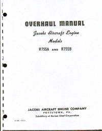 Overhaul Manual Jacobs Aircraft Engine Models R755A and R755B