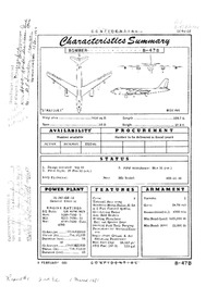 2724 B-47B Stratojet Characteristics Summary - 9 February 1951