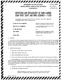 TO 60JE-47 Inspection and replacement of main landing gear pivot shaft and ring assembly - F-51D