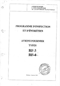 Programme d&#039;inspection et d&#039;entretien - Avions Fournier Types RF-3 et RF-4