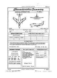 F-86L Sabre Characteristics Summary
