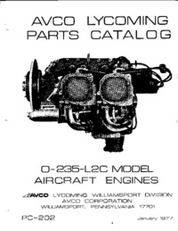 Parts Catalog O-235-L2C series Aircraft Engines
