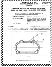 T.O. 01-60J-71Installation of Stainless Steel self-locking nuts on engine exhaust port studs - F-51 and F-82