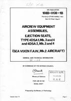 A.P. 108B-0130-1B Aircrew Equipment Assemblies, Ejections seats type 4DSA1, Mk.3 and 4