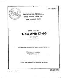 T.O. 1T-6G-5  Technical Manual Basic weight check list and loading data USAF Series T-6G and LT-6G Aircraft