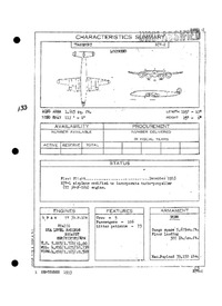 R7V-2 Constellation Characteristics Summary - 1 September 1953