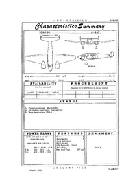 C-45F Expeditor Characteristics Summary - 18 May 1950