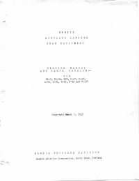 Bendix Landing gear - Service Manual and parts catalog - DC-3 - C-47- C-53 - C-117