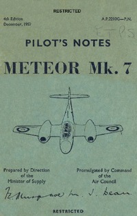 A.P.2210G Pilot&#039;s Notes Meteor Mk.7 - 4th Edition