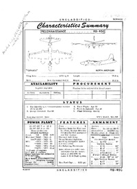 RB-45C Tornado Characteristics Summary - 25 January 1957