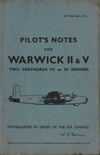 AP 2068 C&amp; E Pilot&#039;s Notes for Warwick II &amp; V