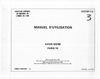 UCE107-1-2 Manuel d&#039;utilisation Avion MS 760 Paris 1R - Planches