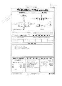 2764 B-50A Superfortress Characteristics Summary - 24 November 1950