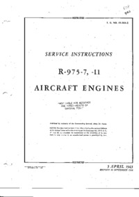 T.O. No 02-35A-2 Service Instructions R-975-7,-11 Aircraft Engines