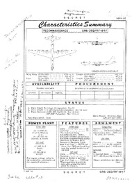 GRB-36D and RF-84F Characteristics Summary - 7 May 1954