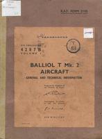 A.P. 4287B Balliol T Mk.2 Aircraft - General and Technical Information