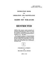 Instruction book for operation and maintenance of Radio Set SCR-AS-183