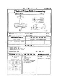 3426 X-18 Characteristics Summary - 16 September 1960 (Yip)