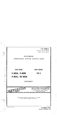 T.0. 1F-80A-3 Handbook Structural Repair Instructions F-80A, F-80B, F-80C, RF-80A