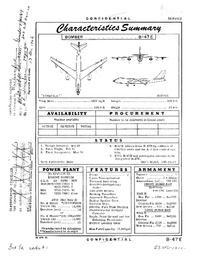 2734 B-47E Stratojet Characteristics Summary - 30 April 1953