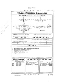 B-17G Flying Fortress Characteristics Summary - 17 May 1950
