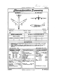 2736 B-47E-II Stratojet Characteristics Summary - 12 April 1961