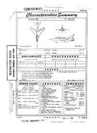 F-105E Thunderchief Characteristics Summary - 17 October 1958