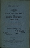 Notices to Aircraft Owners and Ground Engineers 1920-1934