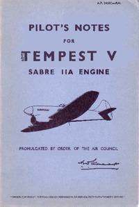 A.P. 2458C Pilot&#039;s Notes for Tempest V - Sabre IIA Engine