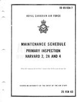 EO 05-55A-7 RCAF Maintenance Schedule Primary Inspection Harvard 2, 2A and 4 - 25 Feb 63
