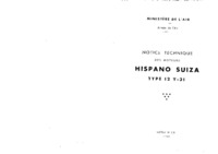 Notice Technique des moteurs Hispano Suiza 12Y