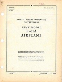 T.O. 01-15FB-1 Pilot&#039;s Flight Operating Instructions P-61A Airplane