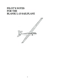 Pilot's notes for the Blanik L-13 Sailplane