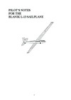 Pilot&#039;s notes for the Blanik L-13 Sailplane