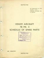 A.P. 4335D Venom FB Mk.4 Aircraft - Schedule of Spare Parts