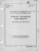 T.O. 08-10-115 Handbook of Operations and Maintenance Instructions - Power Inverter Equipment RC-89-B and RC-89-D