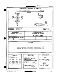 3389 F9F-8B Cougar Characteristics Summary - 15 February 1957