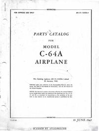 AN 01-155CB-4 Parts Catalog for Model C-64A Airplane