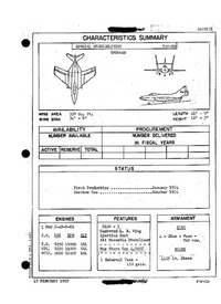 3391 F9F-8B Characteristics Summary - 15 February 1957